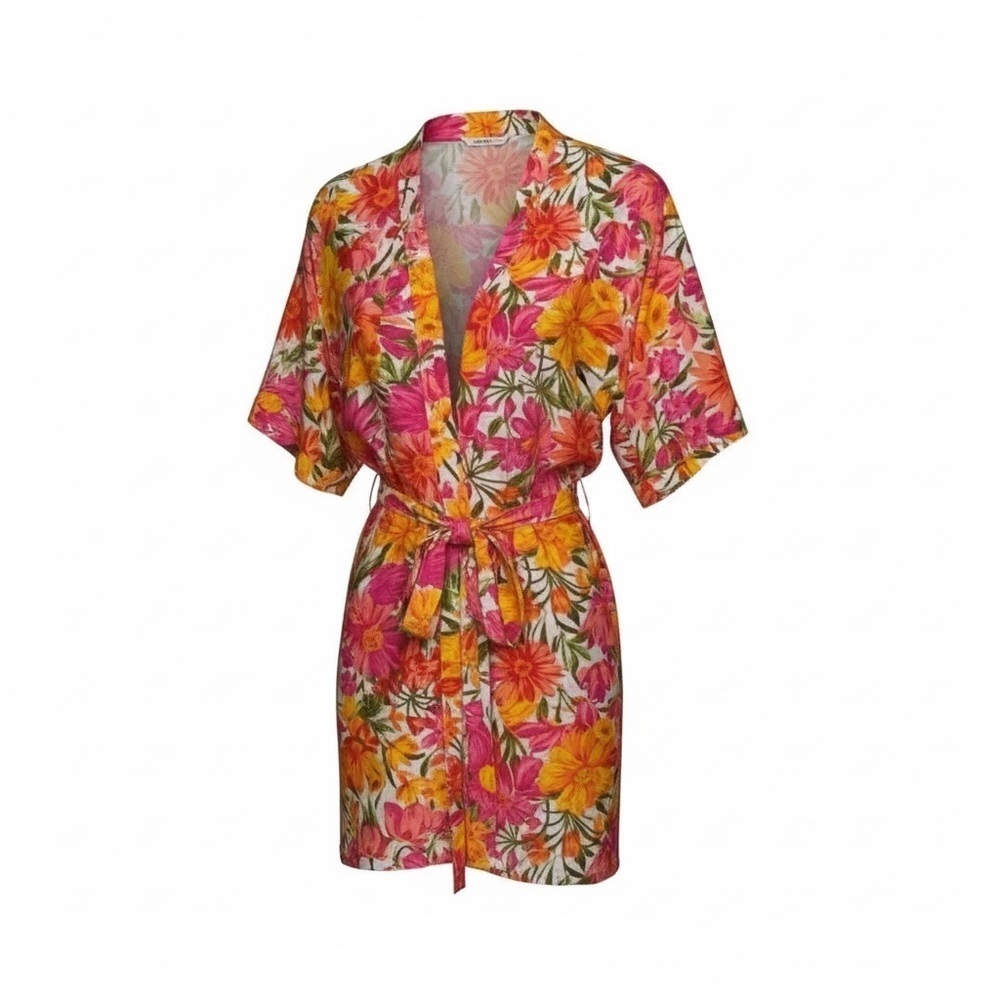 Vintage French Maid lightweight dressing gown in colours that pop